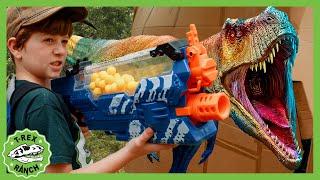 Dinosaur Box Fort Challenge & Escape  T-Rex Ranch Dinosaur Videos for Kids