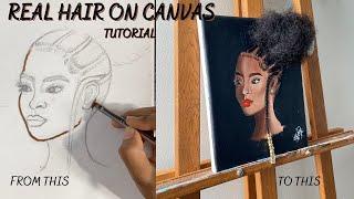 OIL AND ACRYLIC PAINTING TIMELAPSE + 3D ART HAIR TUTORIAL