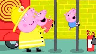 Peppa Pigs Fire Engine Practice with Mummy Pig  Peppa Pig Official Family Kids Cartoon