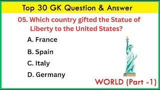 Top 30 World GK question and answer  GK questions and answers  GK  GK question  GK Quiz  GK GS