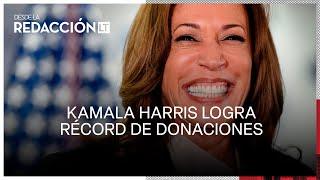 Kamala Harris logra virtual nominación demócrata y logra récord de donaciones