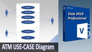 Draw Use-Case Diagram in Microsoft Visio  ATM Machine  UML Diagrams on Visio