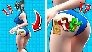 How JJ and MIKEY BUILT a HOUSE inside CAMERA WOMAN SWIMSUIT in Minecraft - Maizen