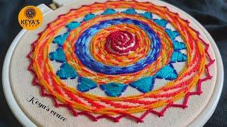 Tutorial no-616 2020  Nokshi katha stitch নকশী কাঁথার ডিজাইন  keyas craze