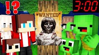 Scary ANNABELLE is WANTED by JJ and Mikey Family At Night in Minecraft - Maizen