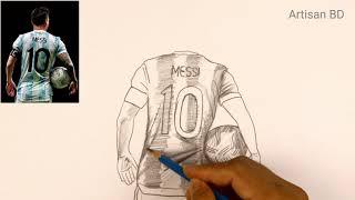 Drawing of Lionel Messi  Step By Step Very Easy Pencil Sketch  Messi Drawing