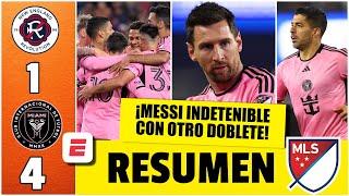 DOBLETE MESSI lideró GOLEADA INTER MIAMI 4-1 vs New England Revolution. Gol Suárez y Cremaschi  MLS