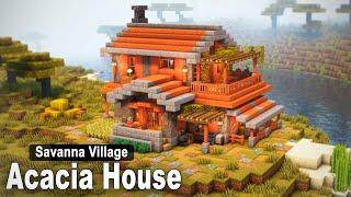 Minecraft How to build an Acacia House  Tutorial Savanna House
