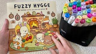 ASMR Color With Me  Fuzzy Hygge Coloring Book whispered marker sounds