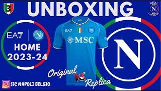 UNBOXING SSC Napoli EA7 Jersey Home Kit Original Napoli Store vs Replica 2023-24 #unboxing #ea7