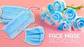 Easy Rose Flowers using Face Mask  Face Mask Flower Making