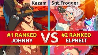 GGST ▰ Kazam #1 Ranked Johnny vs Sgt.Frogger #2 Ranked Elphelt. High Level Gameplay