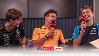 Lando Norris George Russell & Alex Albon  F1 Juniors Quiz