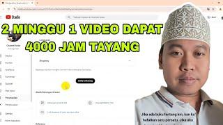 CARA CEPAT KEJAR 4000 JAM TAYANG  1 VIDEO AJAH CUKUP ⁉️