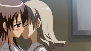 Shot on iphone meme but its anime Lesbian kiss