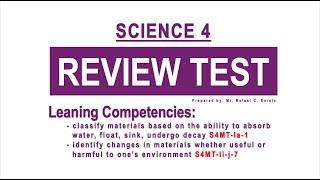 SCIENCE 4 REVIEW TEST - 1ST MONTHLY EXAM