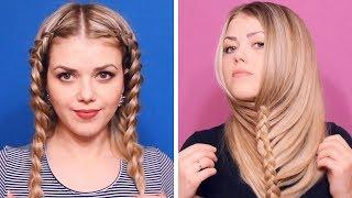 18 Простых и красивых причесок на каждый день  18 COOL HAIRSTYLES TO MAKE UNDER A MINUTE