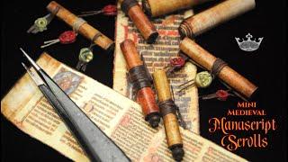 ️ Mini Illuminated Medieval Scrolls 🪶 DIY Ancient Scroll Printable and Real Mini Wax Seals