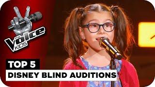 TOP 5 DISNEY BLIND AUDITIONS  The Voice Kids