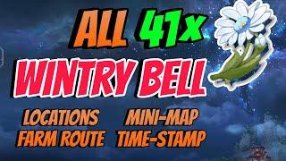 All 41 Wintry Bell Locations and Farm Route under 3 minutes  Wuthering Waves