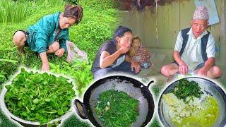 Organic Watercress Sim Rayo Picking cooking & eating in village सिम साग टिपेर लिएर पकाएर खाइयो