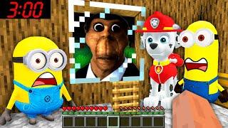 We Found Obunga at 300 AM - minions in minecraft vs Paw Patrol - Gameplay Animation