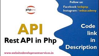 API  Rest API in Php  Very Simple & Easy 