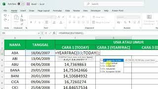 Cara Menghitung Usia sampai Hari ini Menggunakan Rumus Ms Excel