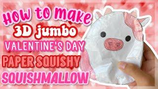 DIY 3D VALENTINES DAY COW PAPER SQUISHY SQUISHMALLOW TUTORIAL- Flow DIY