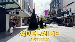 【4K】Australia  Adelaide City Walk   Rundle Mall Walkthrough Christmas Vibe