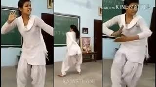 School girl dancing in classroom  Desi indian teen girl dancing