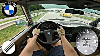 1983 BMW E28 524td DIESEL TOP SPEED DRIVE ON GERMAN AUTOBAHN 