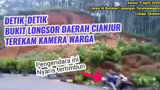 Video Detik-Detik Bukit Longsor Menerjang Pengendara Motor di Cianjur - Jawa Barat