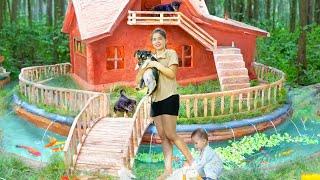 Dog House Construction - Build Aquarium Around Dog House - House For Puppies  Tiểu Ca Daily Life