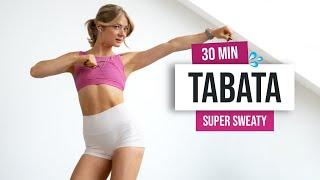 30 MIN TABATA HIIT Workout challenging + super sweaty  - No Equipment Home Workout