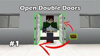 Redstone Build Hacks EASY  Double Iron Doors Using One Button  -Minecraft java and bedrock