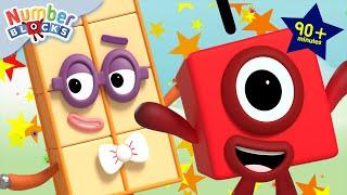 Kindergarten Math  Numberblocks - Full Episodes  90 Minutes Compilation  123 - Numbers Cartoon​