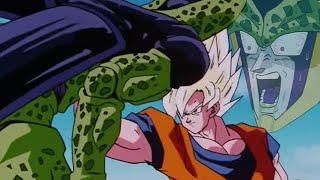 Goku punches Cell too hard