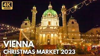 Vienna Christmas Market 2023  Karlsplatz and Schonbrunn  4K