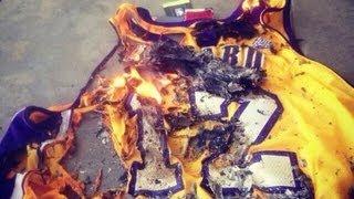 Lakers Fans BURN Dwights Jersey