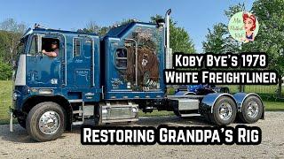 Koby Bye’s 1978 White Freightliner Cabover Truck Tour Restoring Grandpa’s Rig