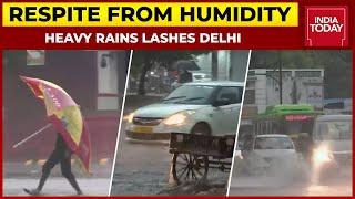 Heavy Rain Lashes Delhi-NCR Leading To Waterlogged Streets Traffic Jams