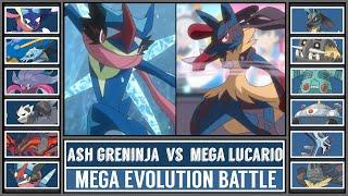 ASH GRENINJA vs MEGA LUCARIO  Ashs Best Pokémon Battle
