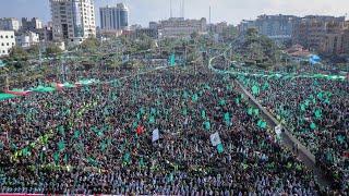 مهرجان الانطلاقة 35 لحركة حماس في غزة وكلمة الضيف ودخول الجوقة العسكرية