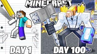 I Survived 100 Days as a PENCILMAN in Minecraft