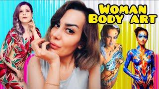 Pretty girl wearing Body paint Fantasy fest female body art festival  How to tattoo yourself #asmr