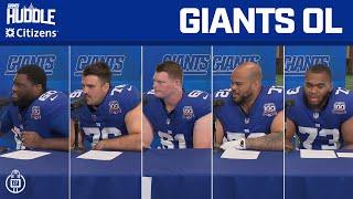 Giants OL Interviews Andrew Thomas Jon Runyan Evan Neal Jermaine Eluemenor  Giants Huddle