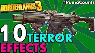 10 BEST TERROR ANOINTED WEAPONSGEAR EFFECTS in Borderlands 3 Bloody Harvest Event #PumaCounts