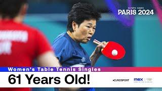 Winning an Olympic match at 61 years old is ICONIC behaviour from Ni Xialian ⭐️  #Paris2024