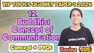 Class-12 VIP Topics UGC NET Paper-1 2024  Buddhist Concept of Communication  Concept with PYQs#net